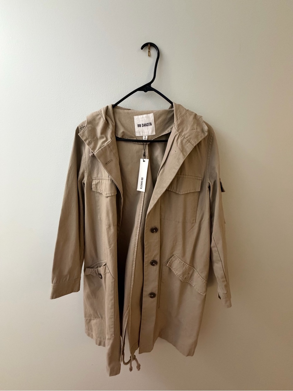 BB Dakota Hooded Utility Jacket — Taupe